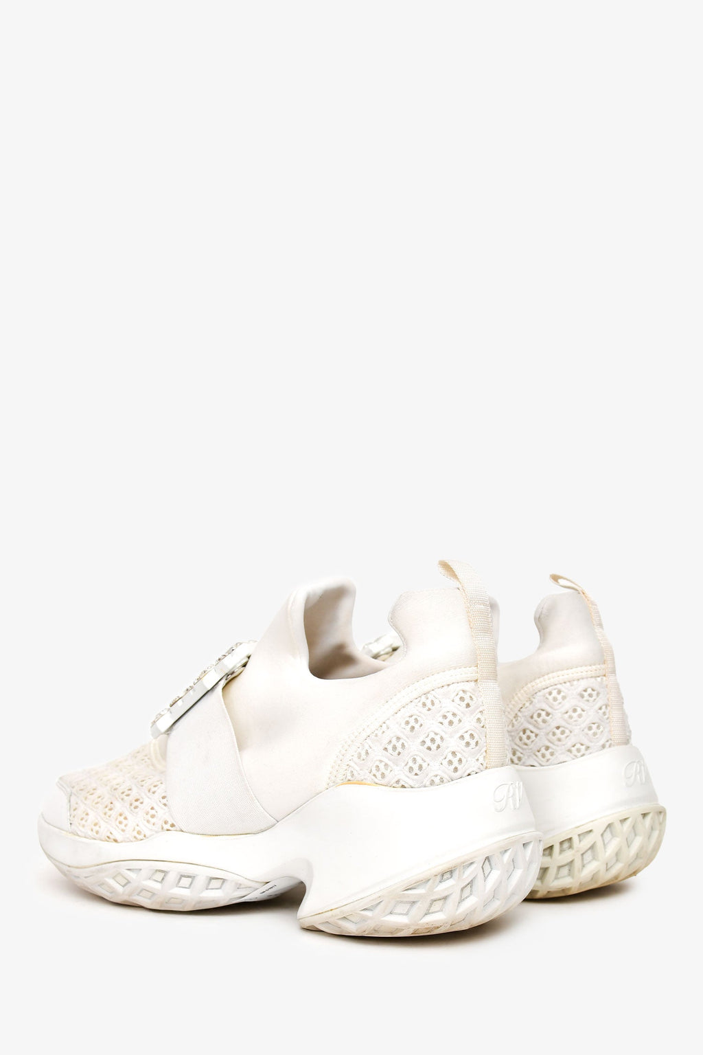 Roger Vivier White Leather Viv' Run Sneakers Size 41