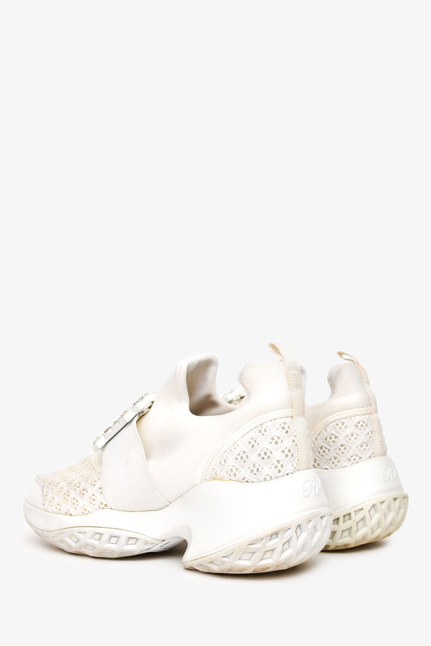 Roger Vivier White Leather Viv' Run Sneakers Size 41