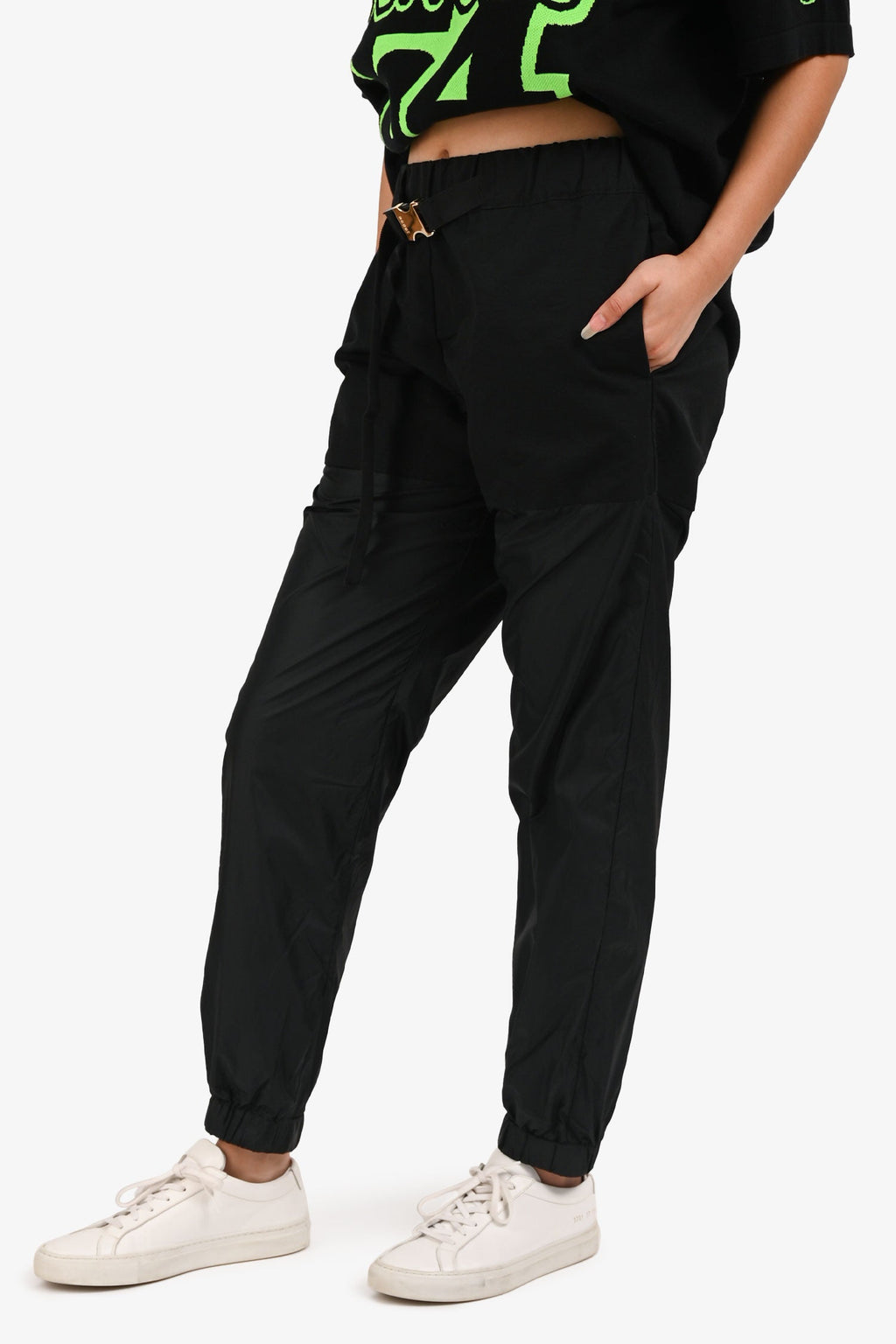 Sacai 2021 Black Belted Track Pants Size 2