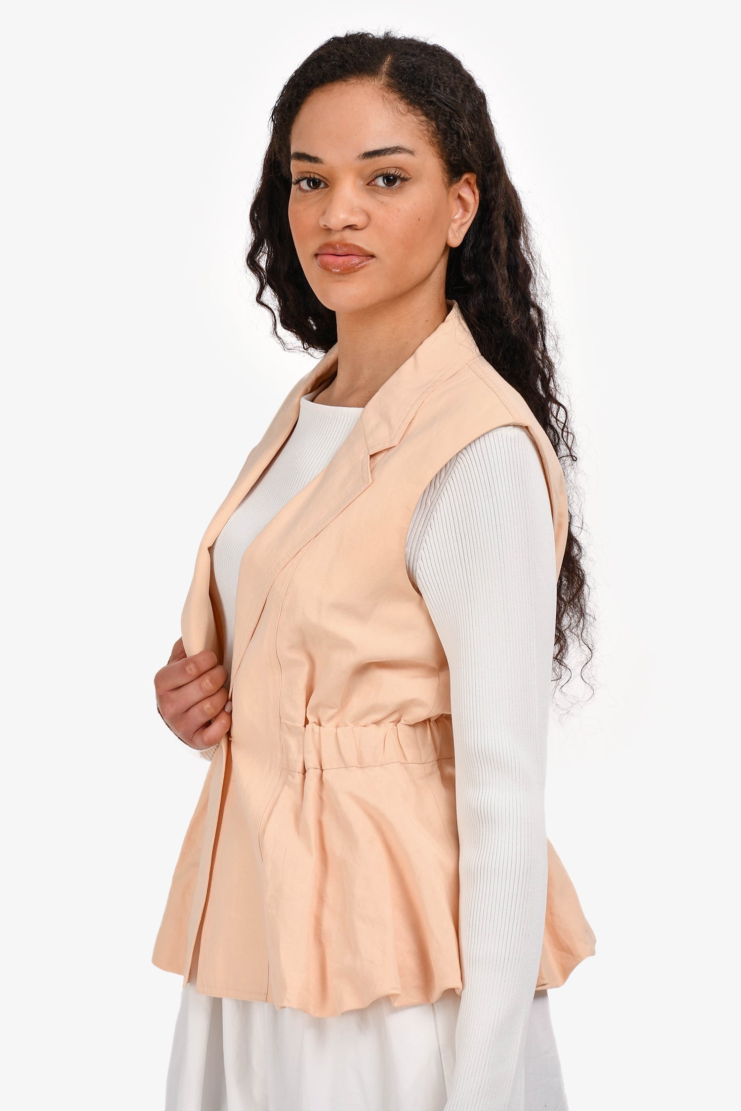 Ulla Johnson Orange Linen Ruched Vest Size S