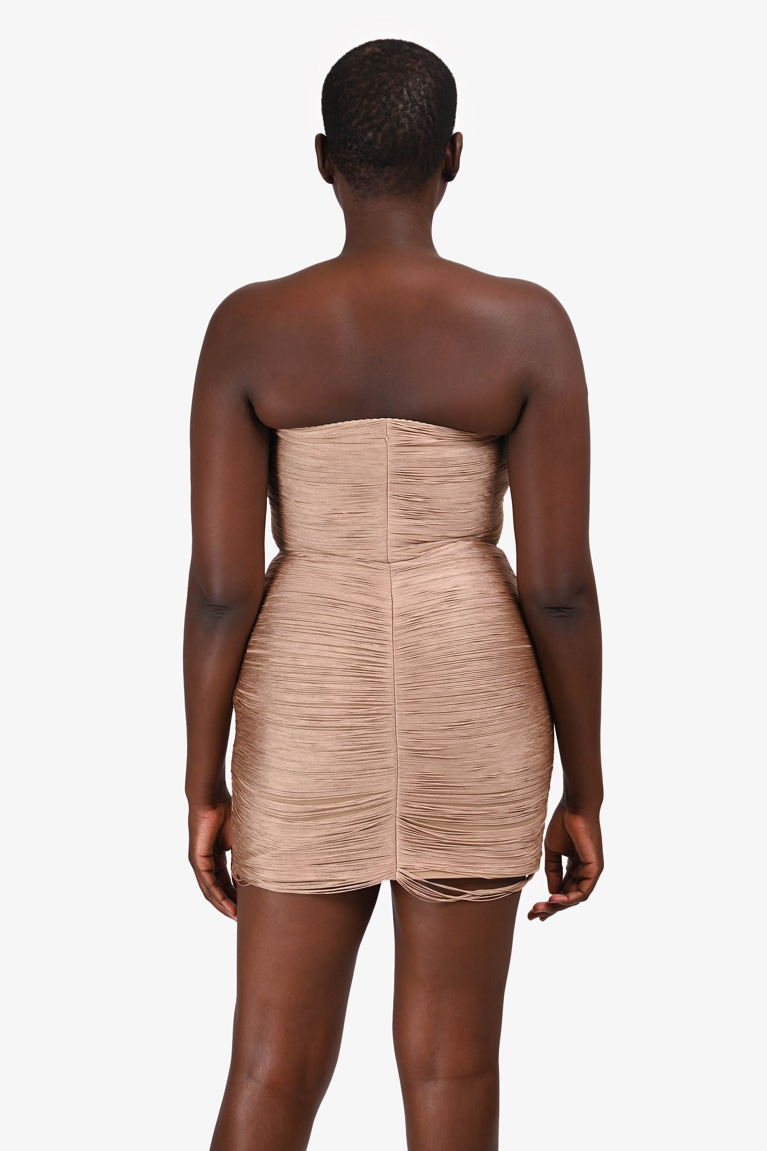 Alexander Wang Bronze Fringe Tube Mini Dress Size 8