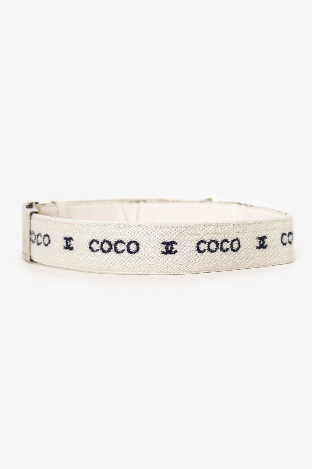Pre-Loved Chanel™ White Wool 'Coco CC' Belt