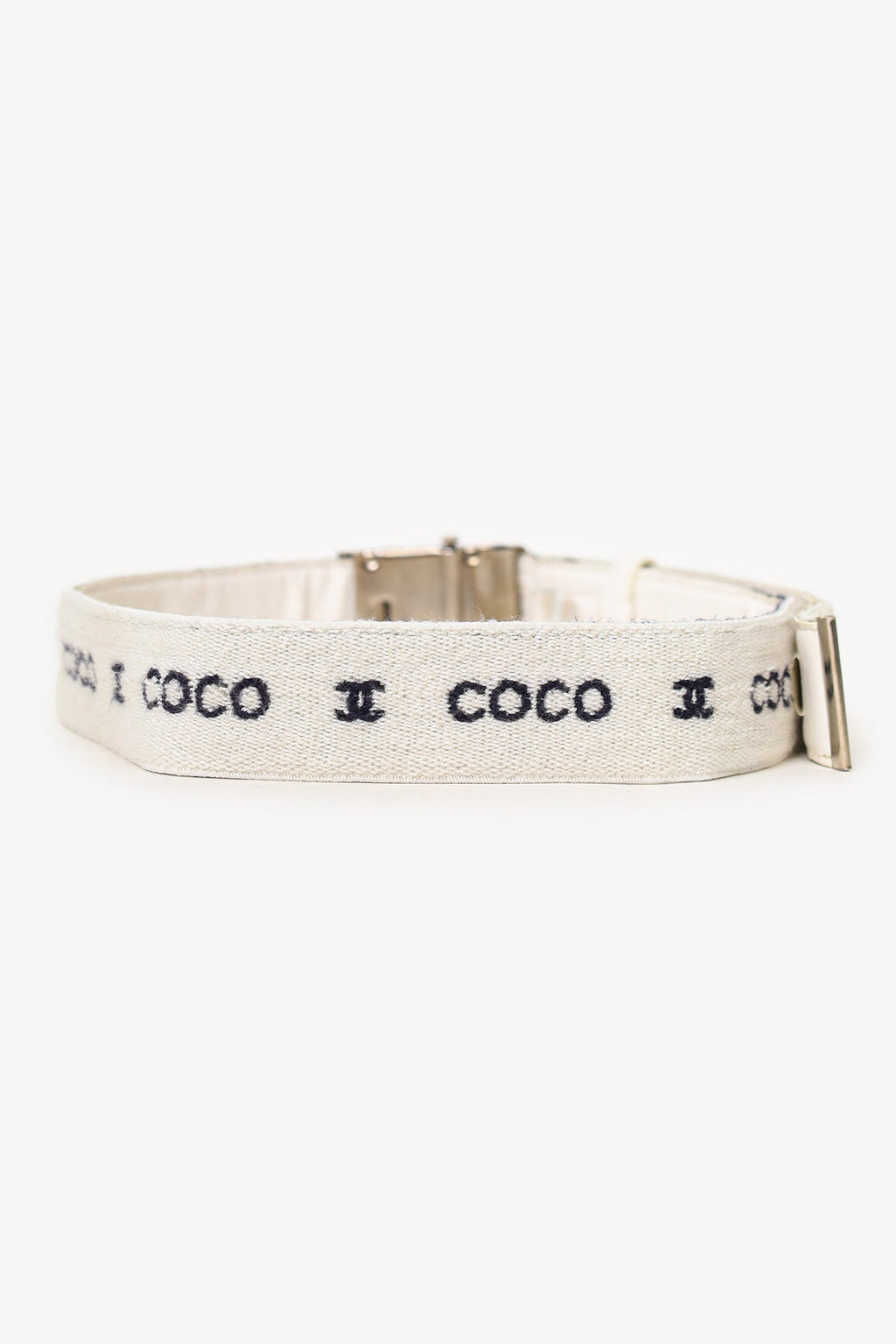 Pre-Loved Chanel™ White Wool 'Coco CC' Belt