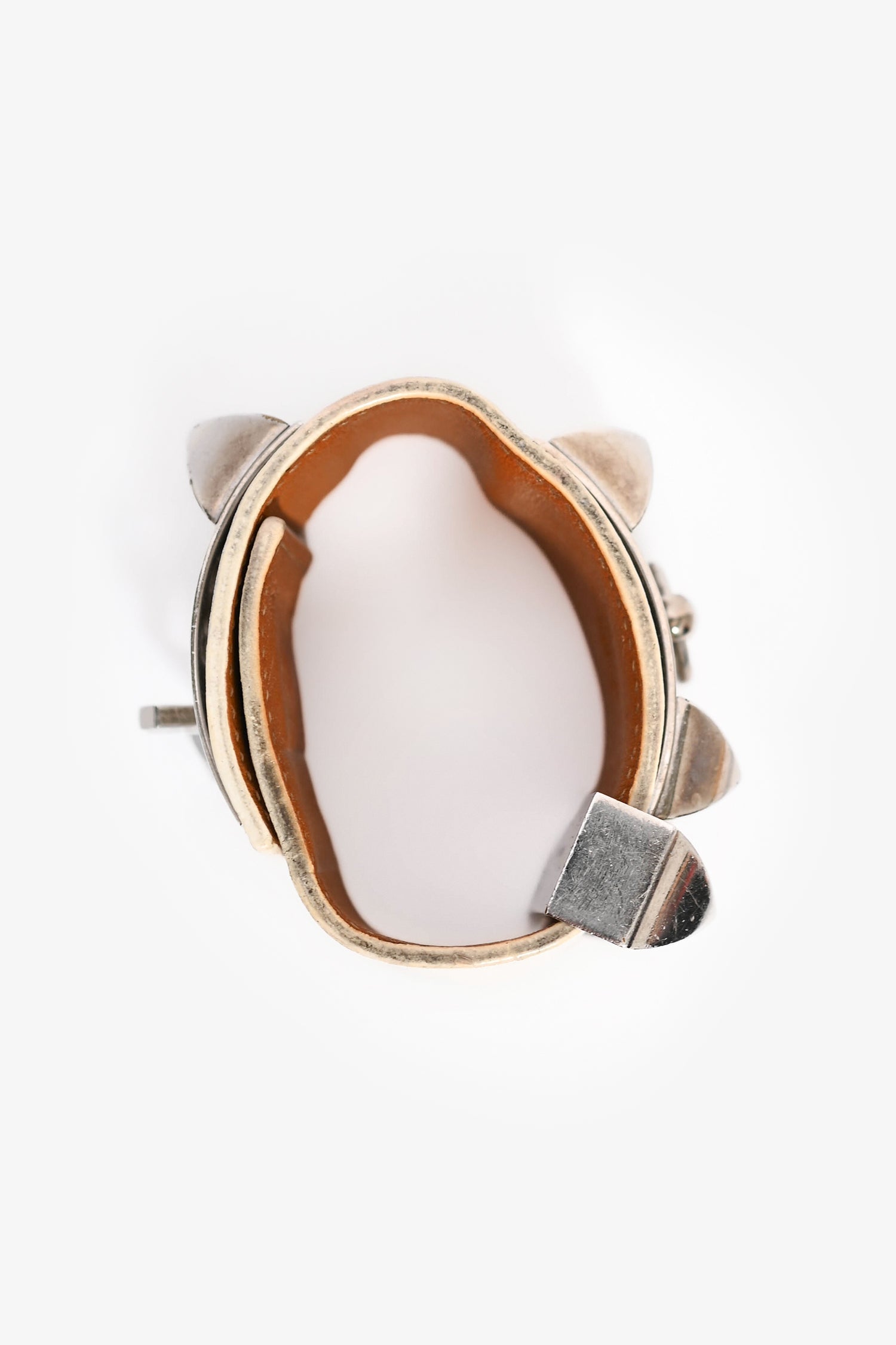 Hermès 2014 White Epsom Leather Collier De Chien Bracelet PHW