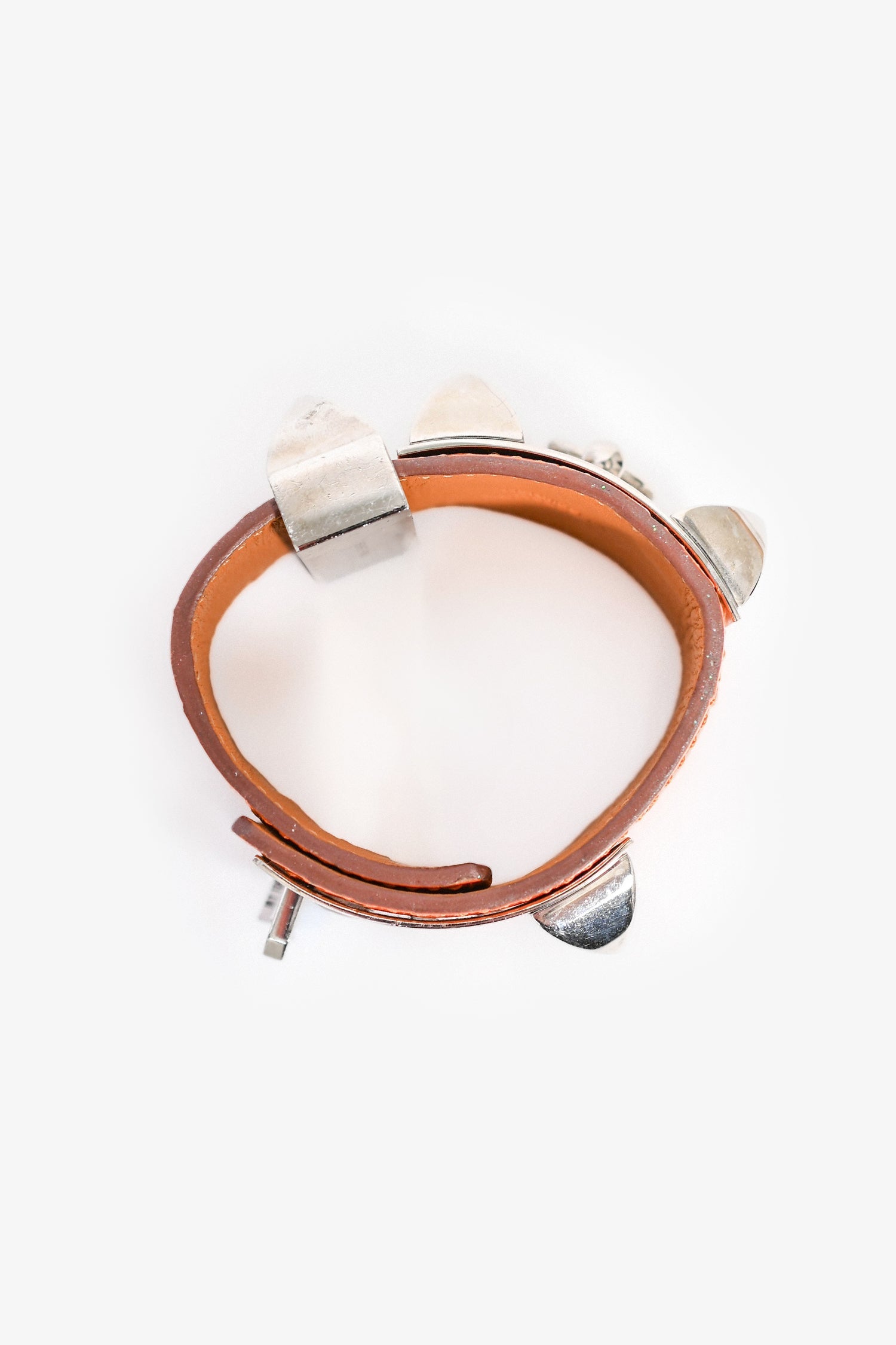 Hermès 2014 Orange Alligator Leather Collier De Chien Bracelet PHW