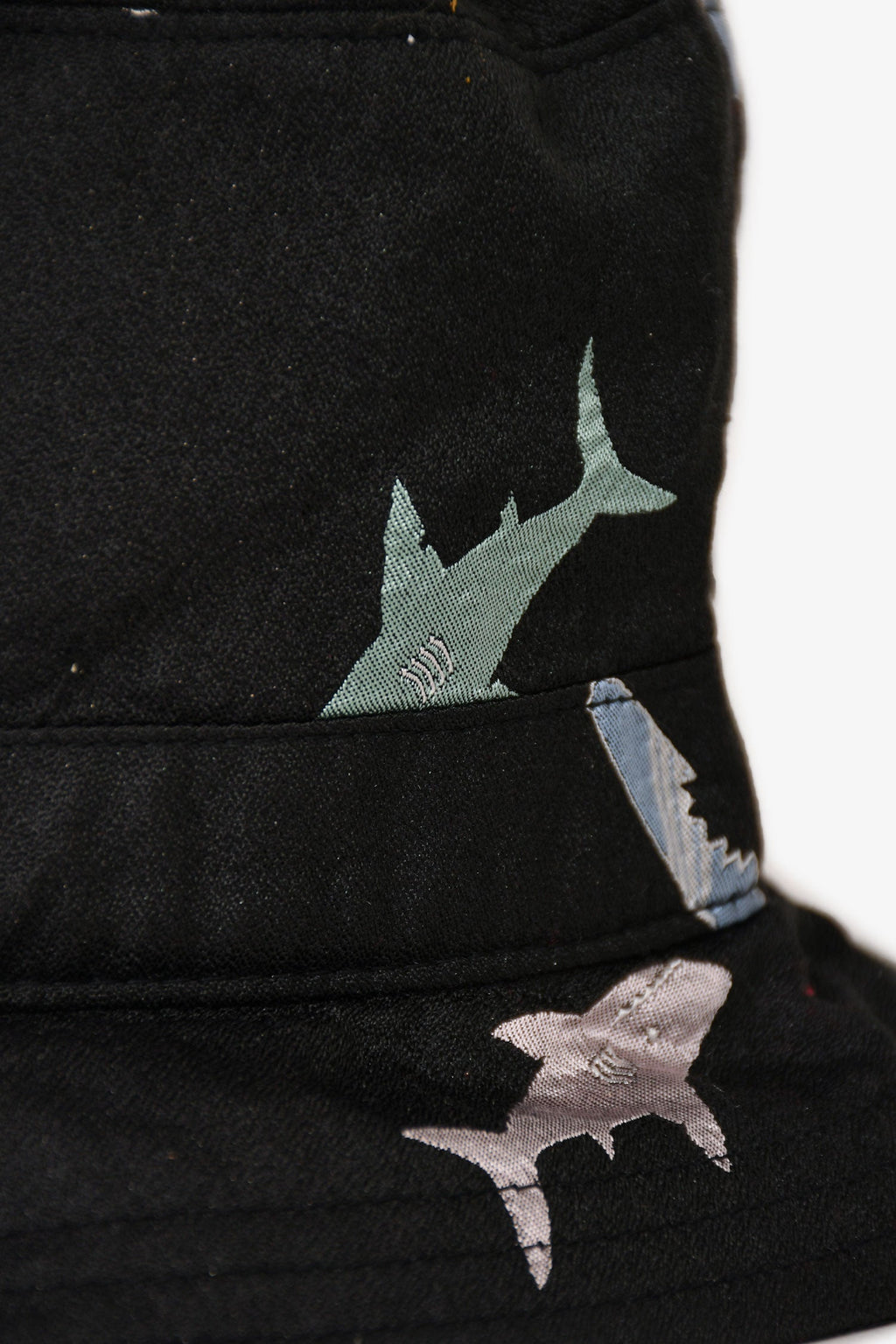 Thom Browne Black Shark Pattern Bucket Hat Size S