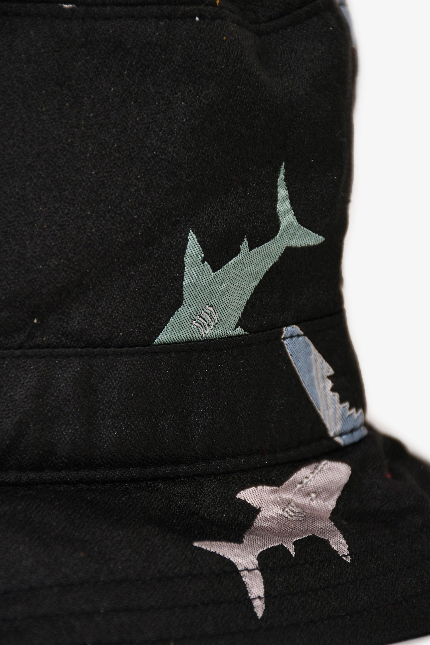 Thom Browne Black Shark Pattern Bucket Hat Size S