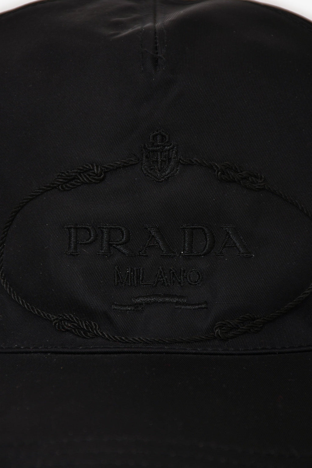 Prada Black Nylon/Leather Cap Size M