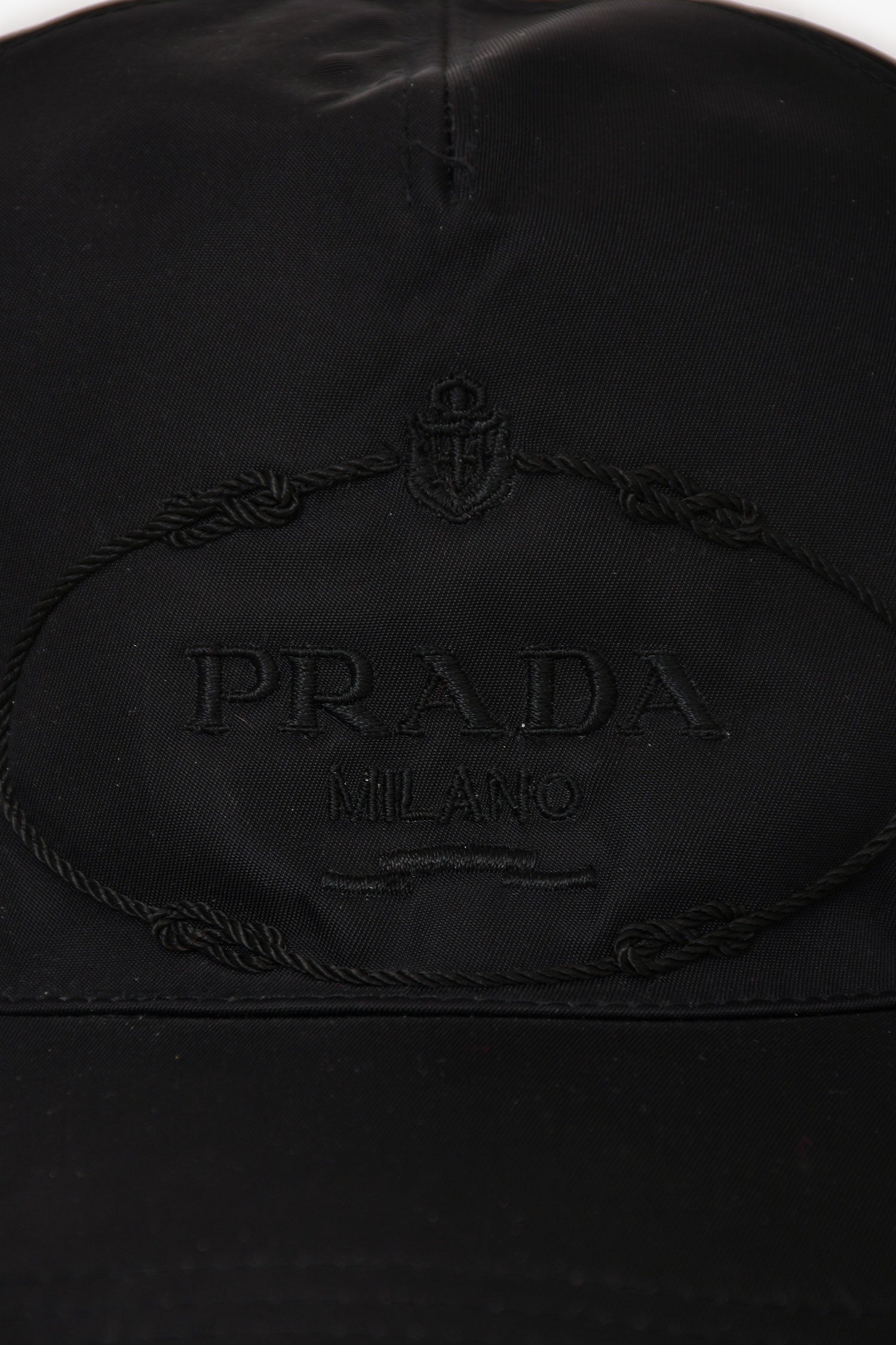Prada Black Nylon/Leather Cap Size M