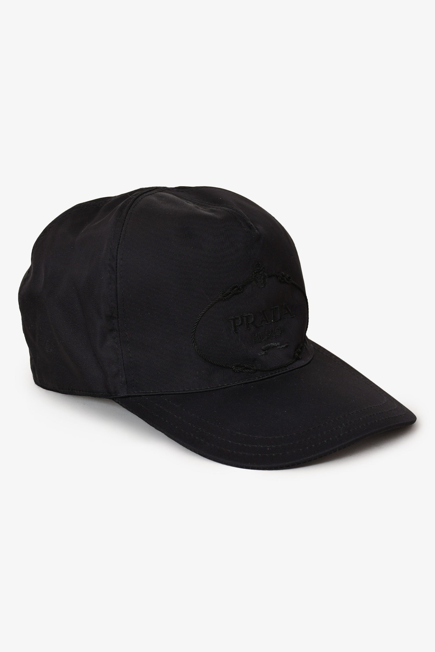 Prada Black Nylon/Leather Cap Size M