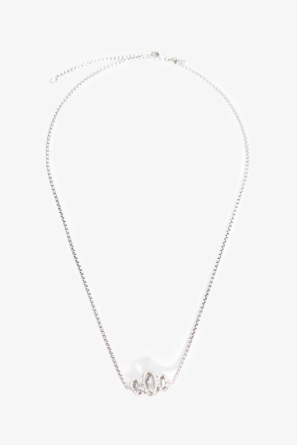 David Yurman Silver Cable Spiral Diamond Necklace