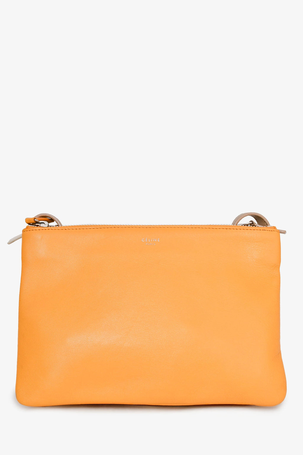Celine Yellow/Taupe Leather Small Trio Crossbody Bag