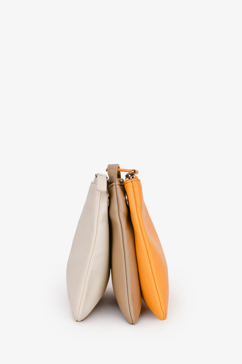 Celine Yellow/Taupe Leather Small Trio Crossbody Bag