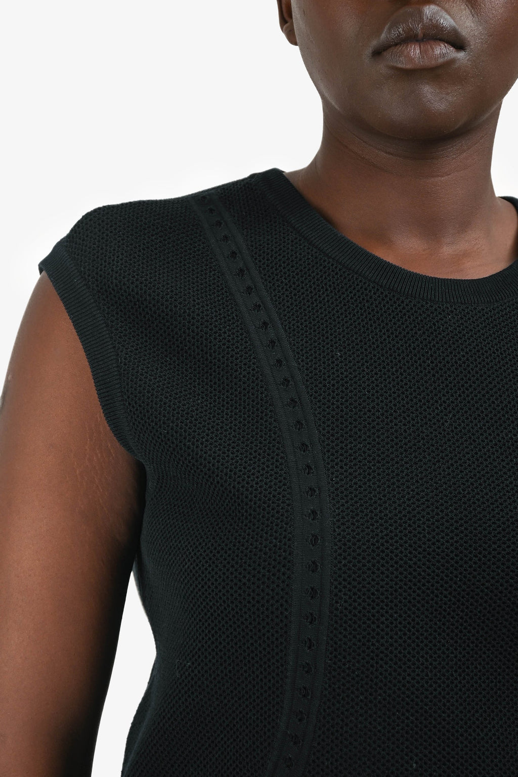 Pre-Loved Chanel™ Navy Cotton Knit Top Size 42