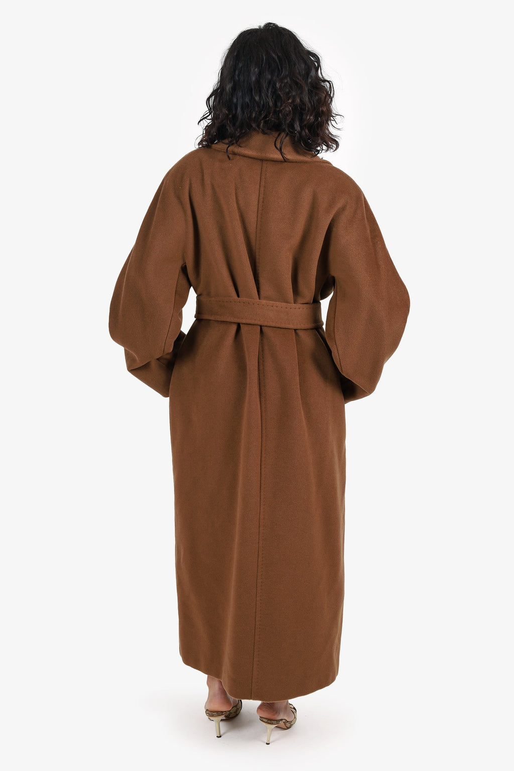 Max Mara Camel Wool/Cashmere 101801 Icon Belted Coat Size 10