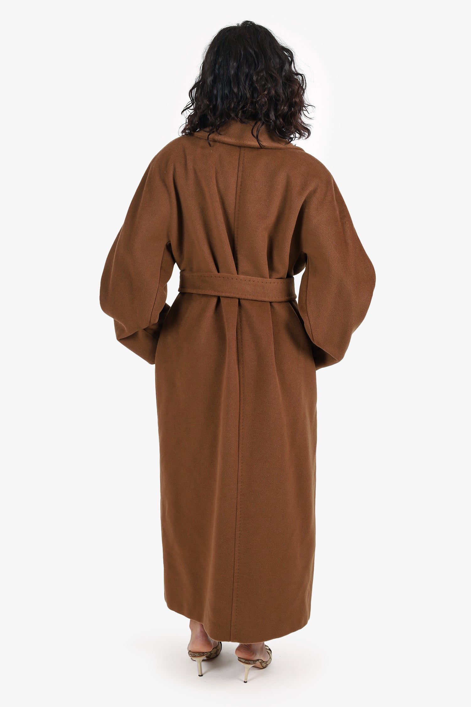 Max Mara Camel Wool/Cashmere 101801 Icon Belted Coat Size 10