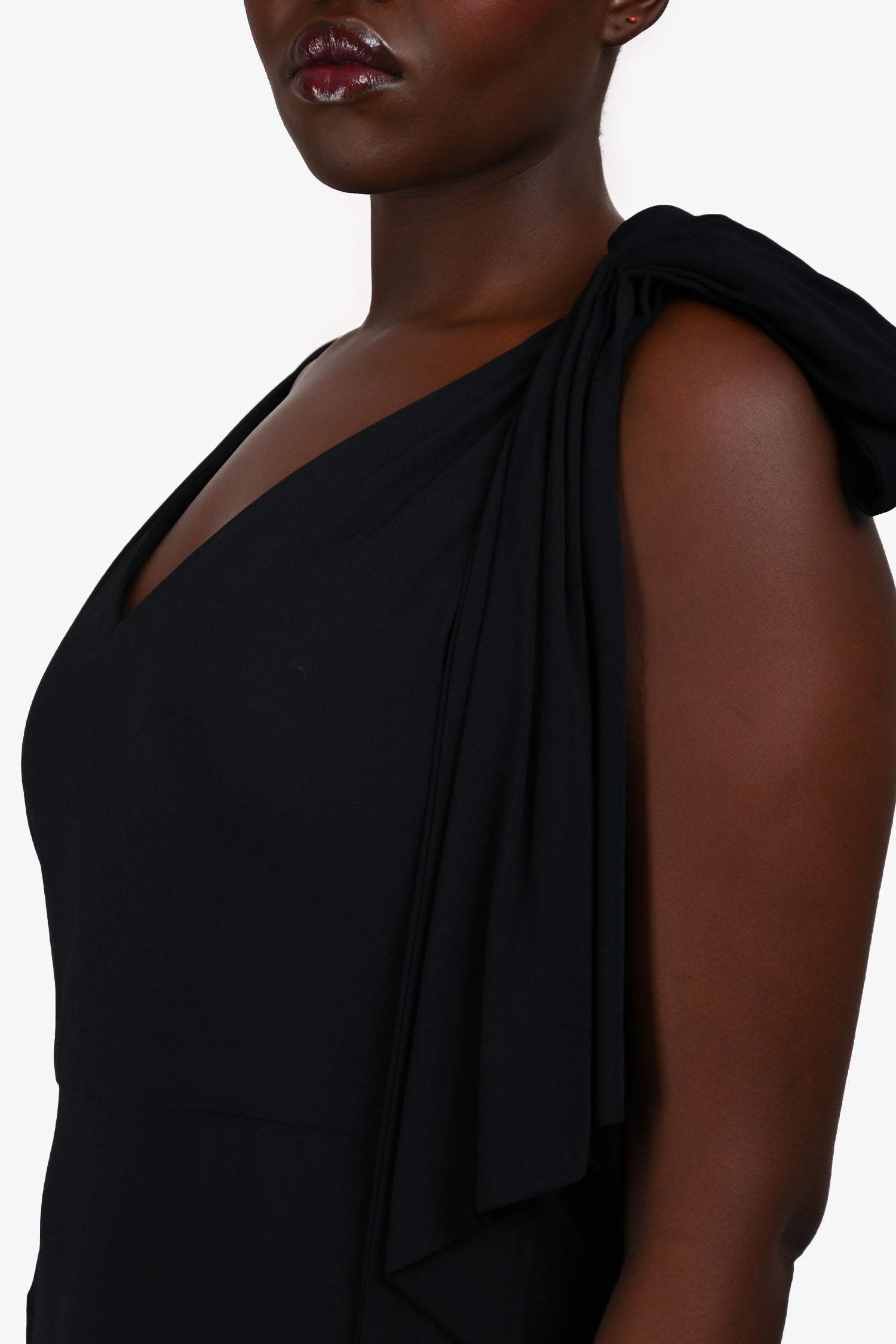 Marni Black Silk Asymmetric Midi Dress Size 46