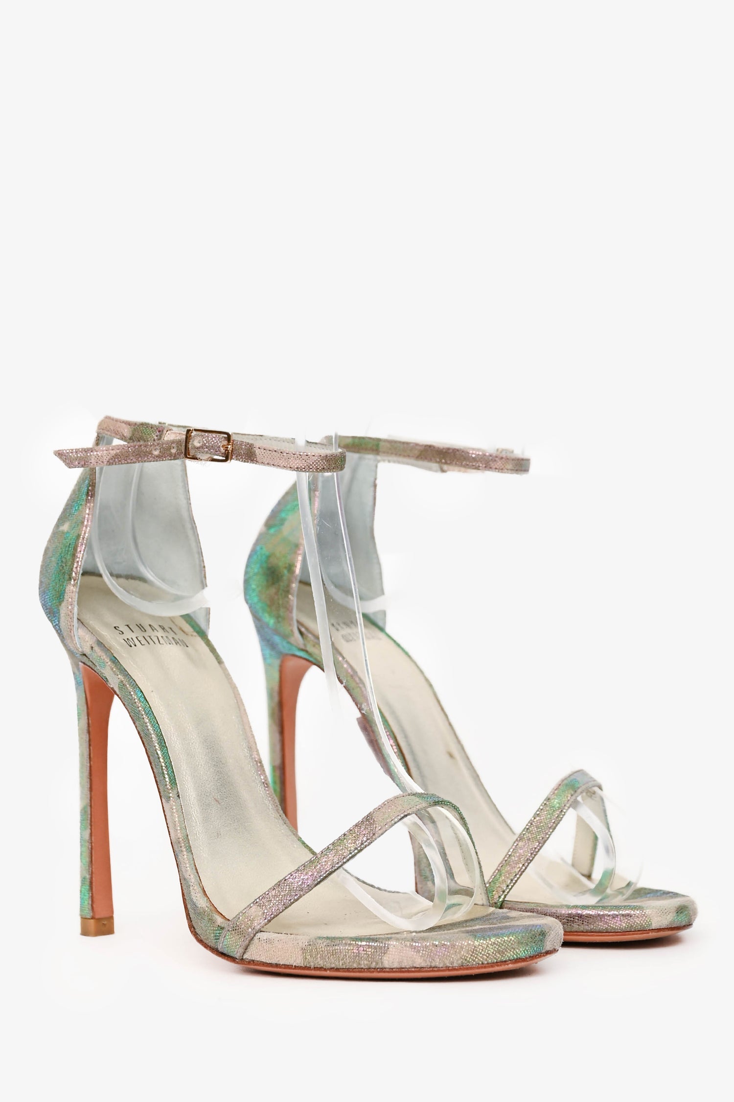 Stuart Weitzman Iridescent Camouflage Strappy Heels Size 6