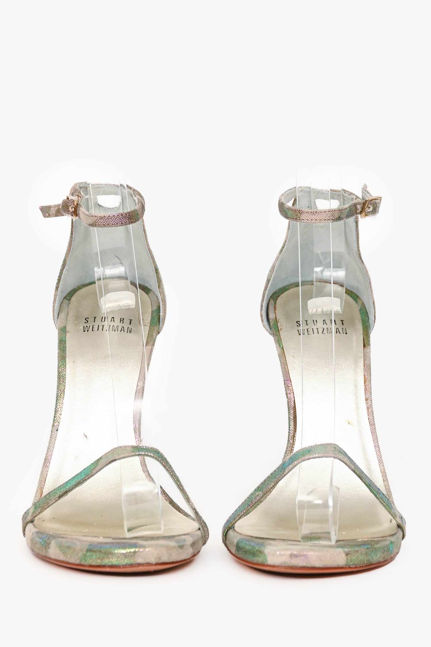 Stuart Weitzman Iridescent Camouflage Strappy Heels Size 6