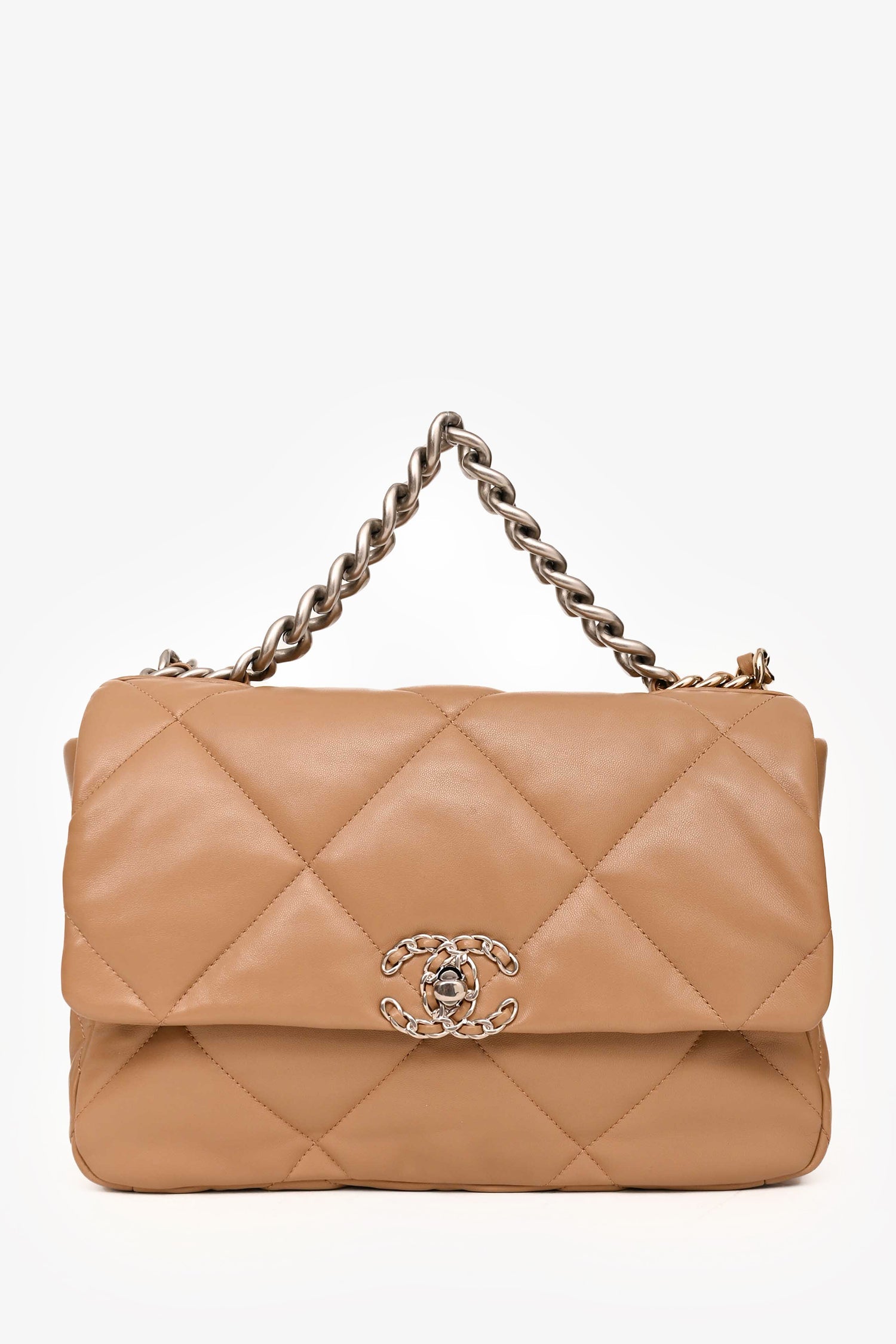 Pre-Loved Chanel™ Brown Goatskin Large 19 Flap Bag