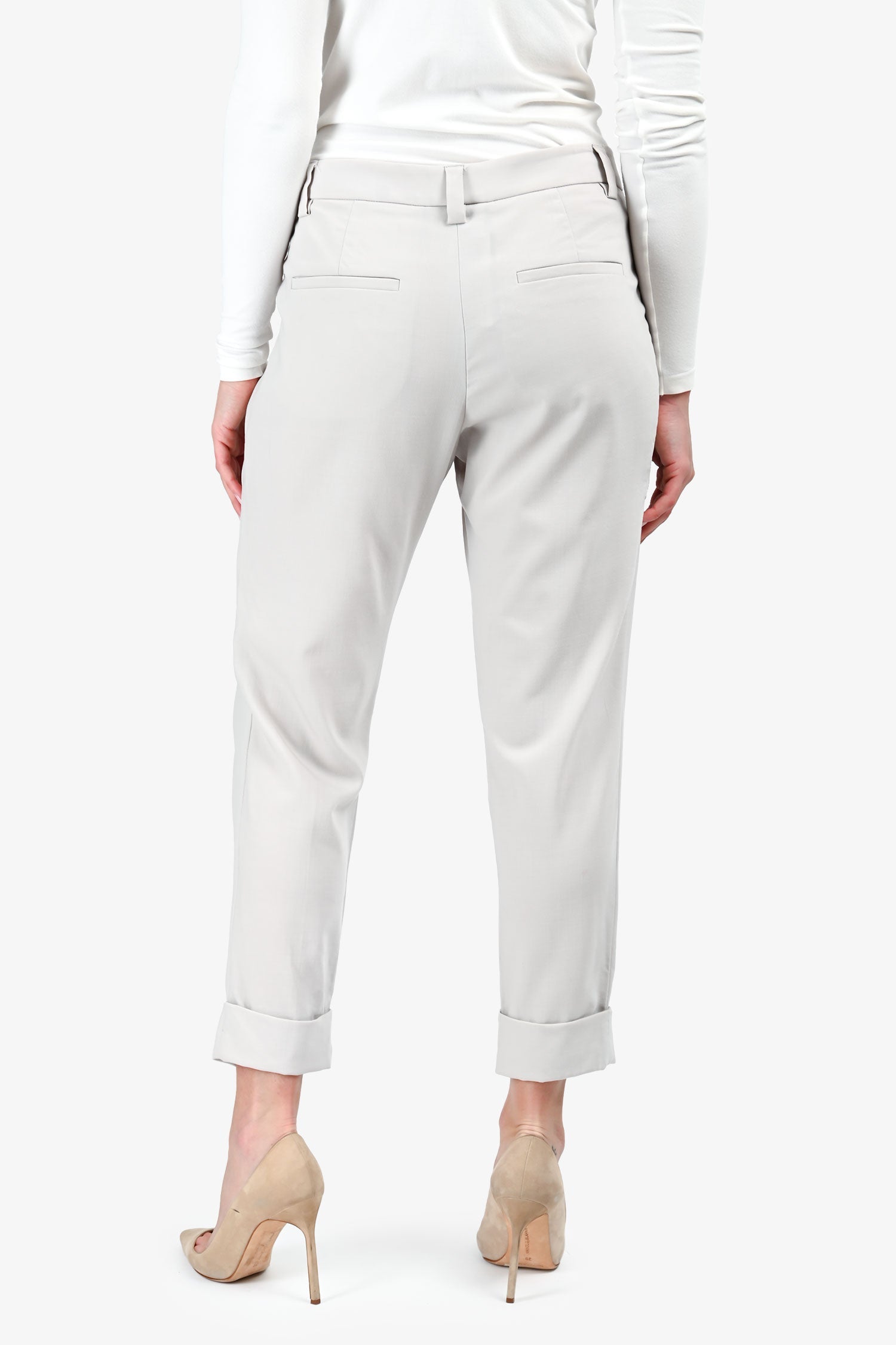 Brunello Cucinelli Grey Wool Straight Leg Pants Size 6