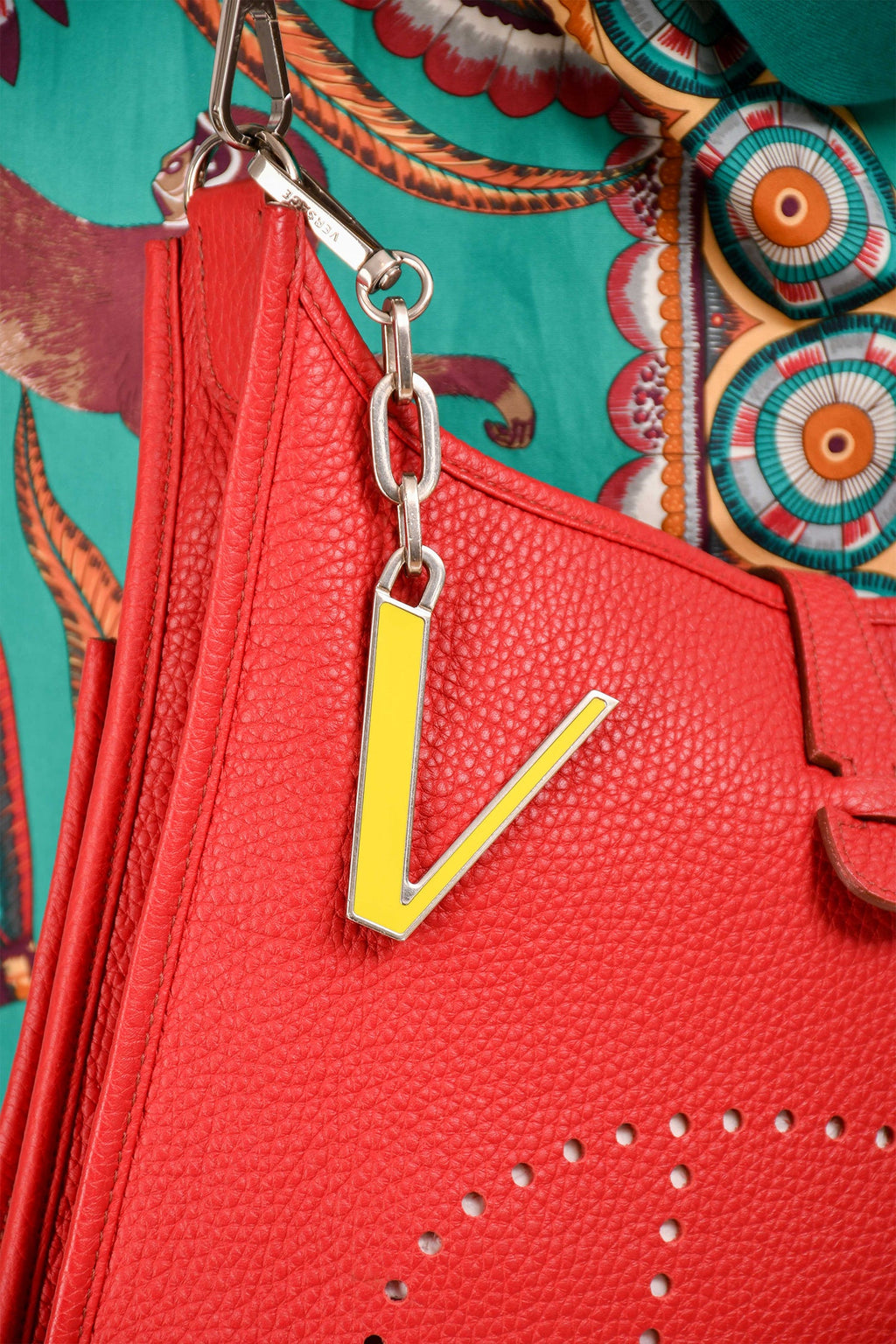 Versace Yellow/Silver Key Ring