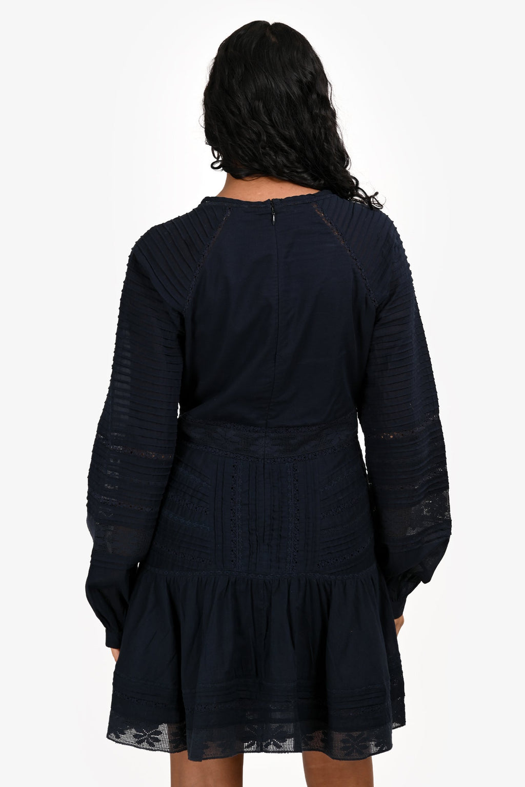 Veronica Beard Navy Lace Detail V-Neck Mini Dress Size 4