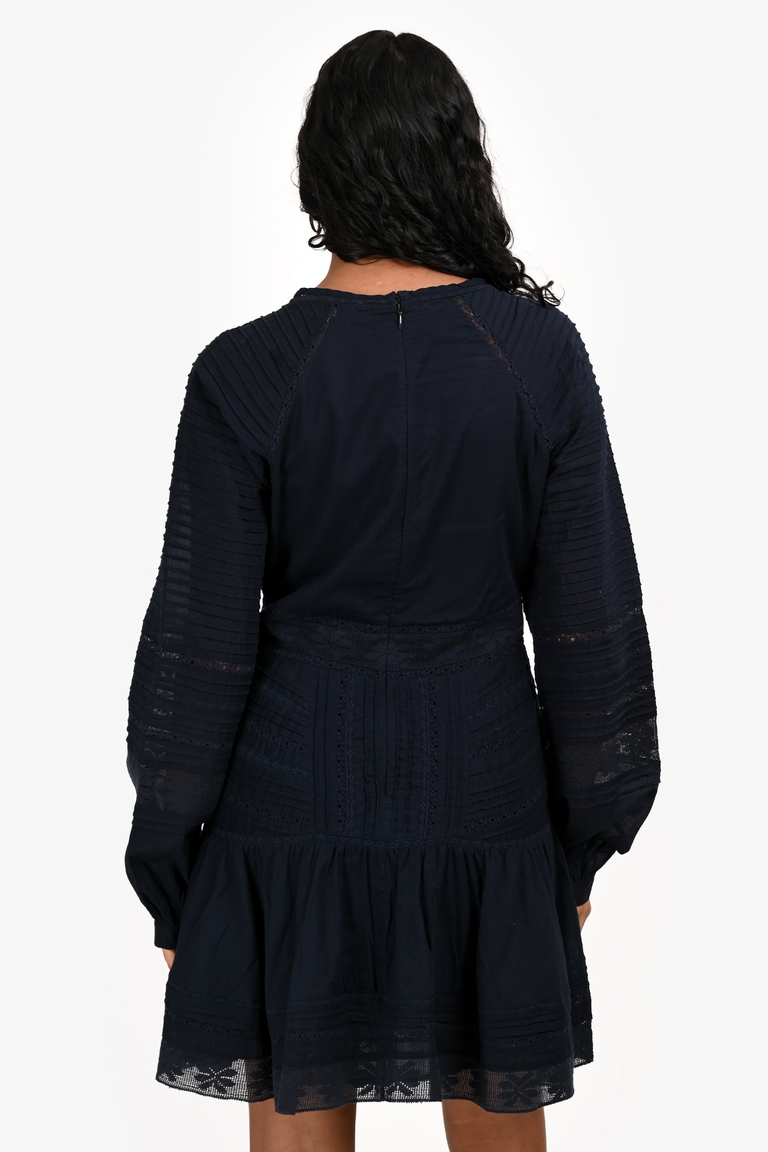 Veronica Beard Navy Lace Detail V-Neck Mini Dress Size 4