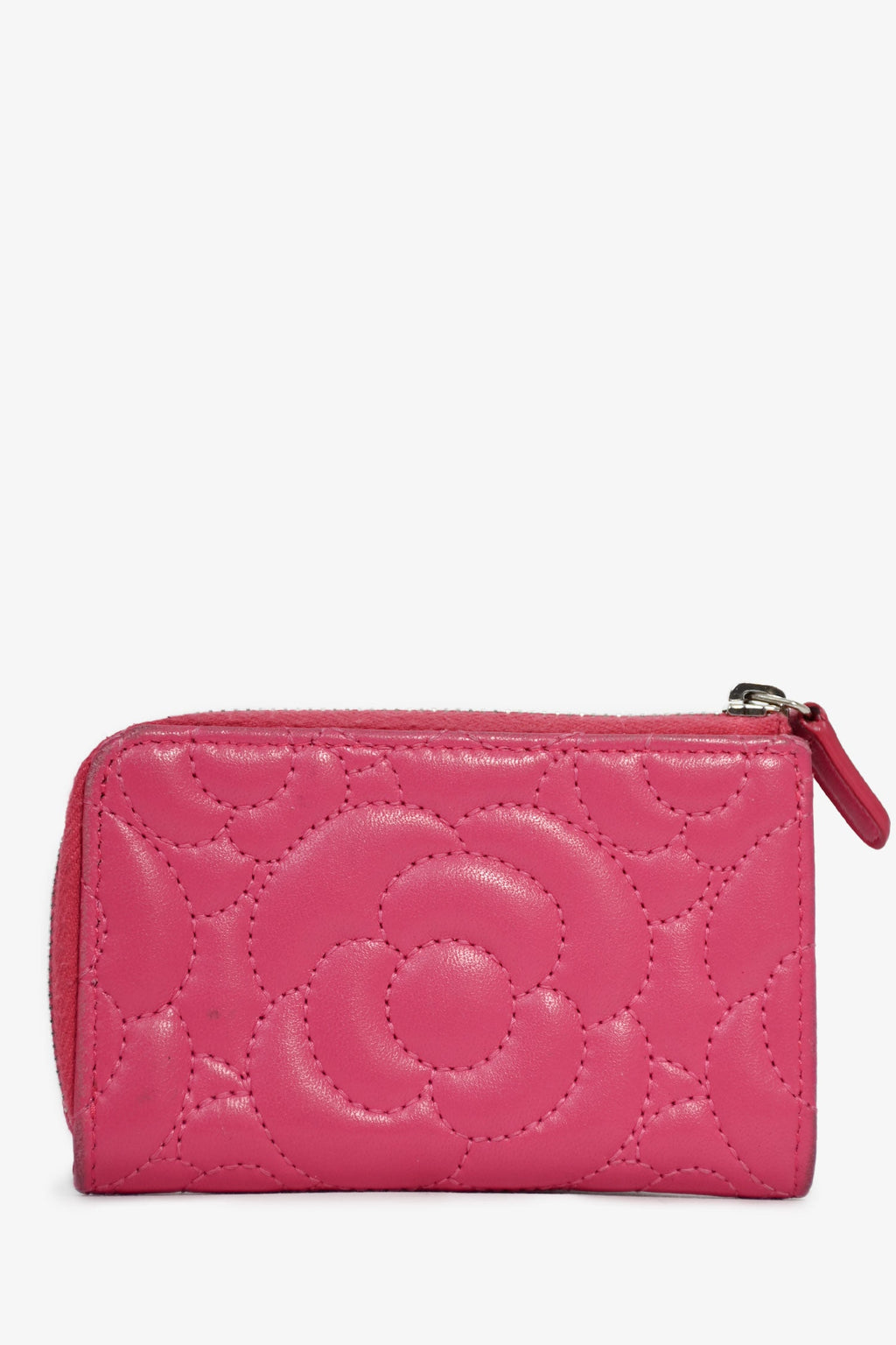 Pre-Loved Chanel™ 2017-18 Hot Pink Camellia Flower Key Ring  Holder