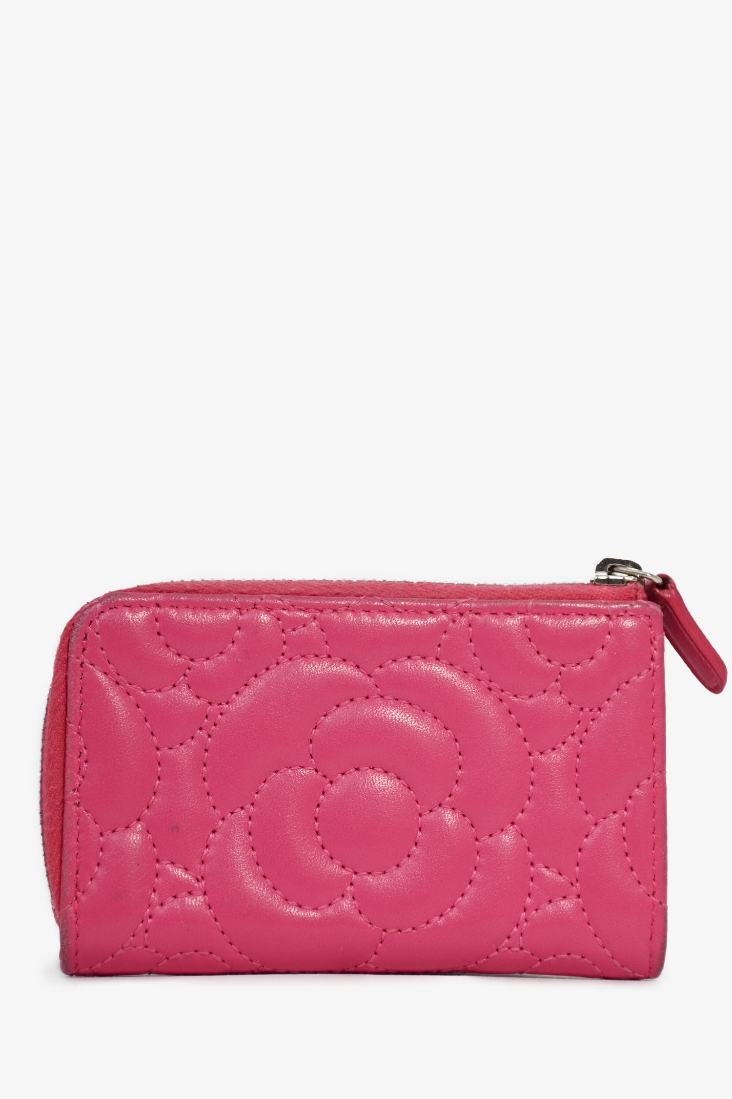 Pre-Loved Chanel™ 2017-18 Hot Pink Camellia Flower Key Ring  Holder