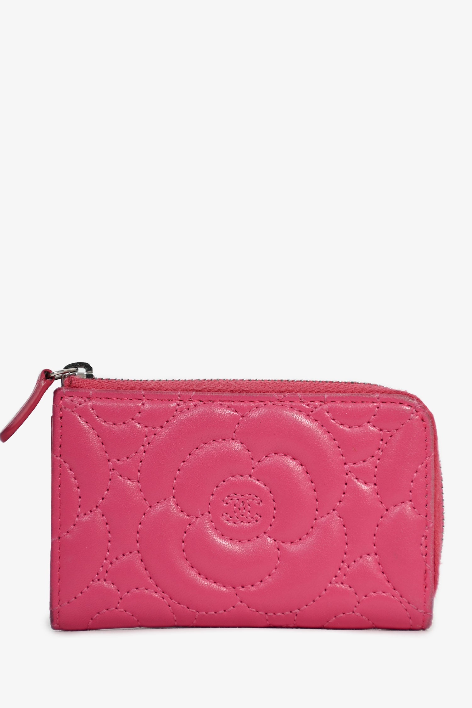 Pre-Loved Chanel™ 2017-18 Hot Pink Camellia Flower Key Ring  Holder