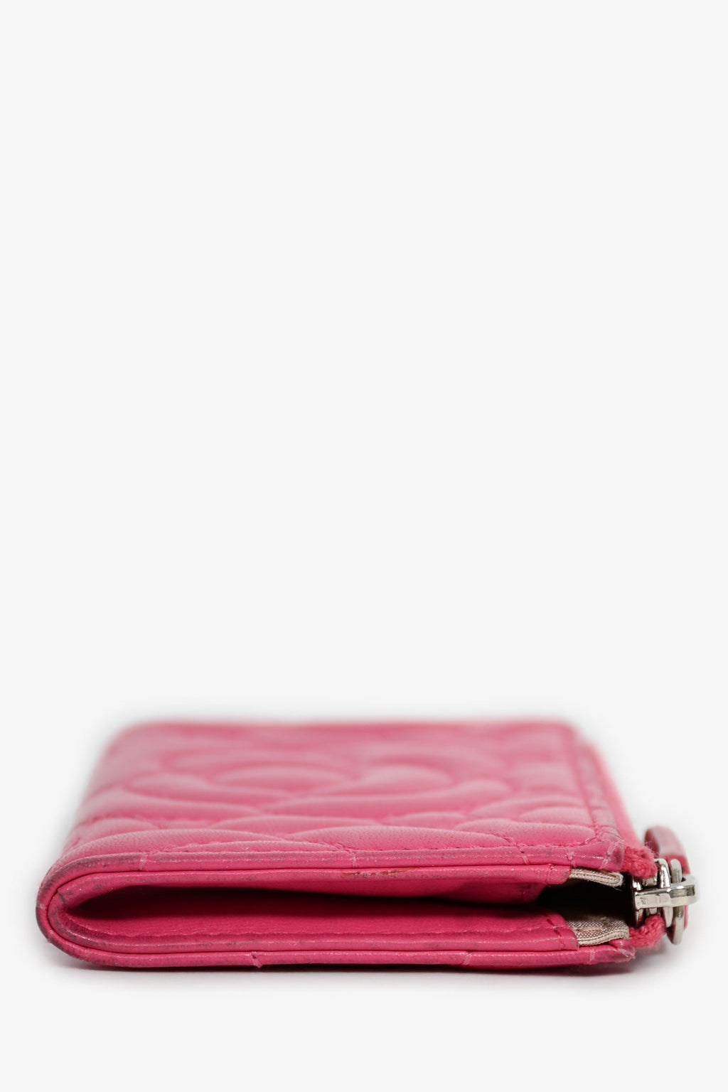Pre-Loved Chanel™ 2017-18 Hot Pink Camellia Flower Key Ring  Holder