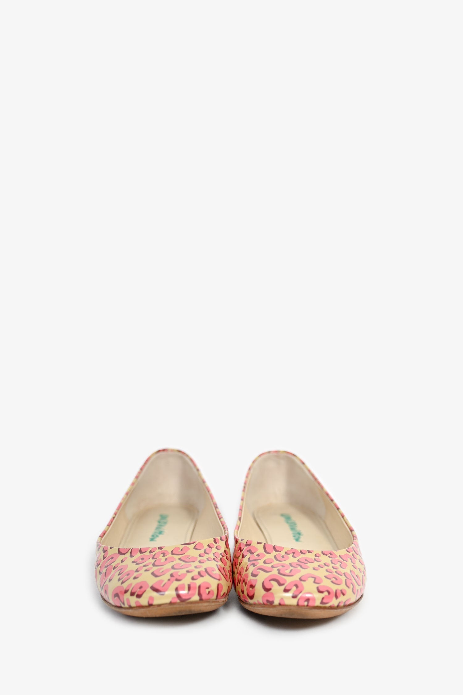 Louis Vuitton Cream/Pink Printed Ballet Flats Size 37
