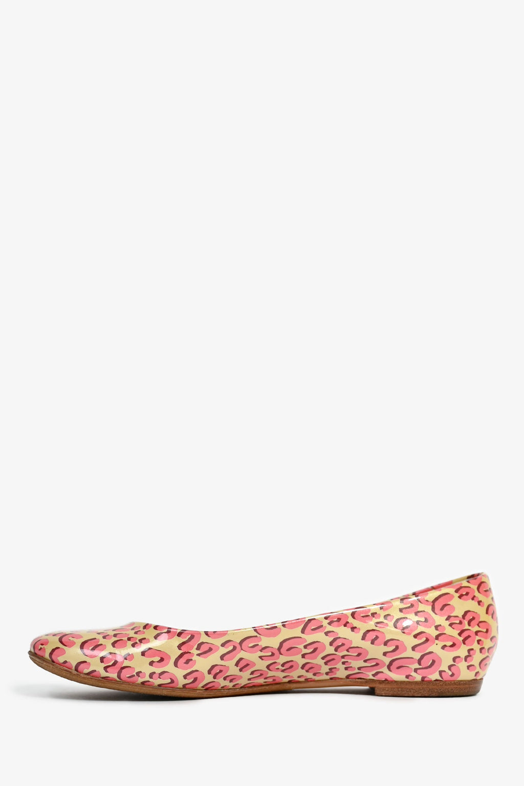 Louis Vuitton Cream/Pink Printed Ballet Flats Size 37