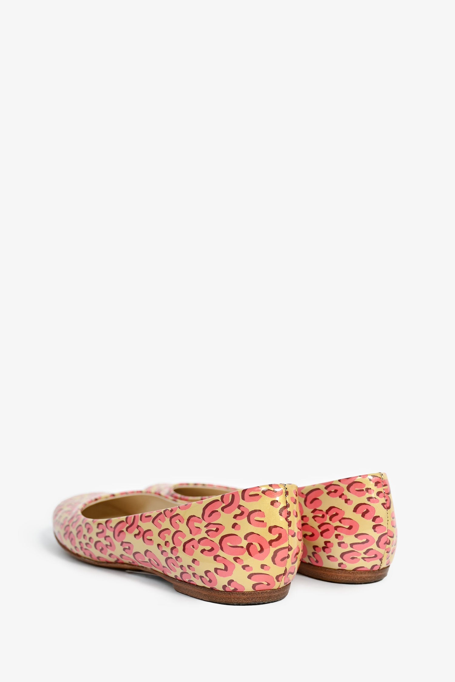 Louis Vuitton Cream/Pink Printed Ballet Flats Size 37
