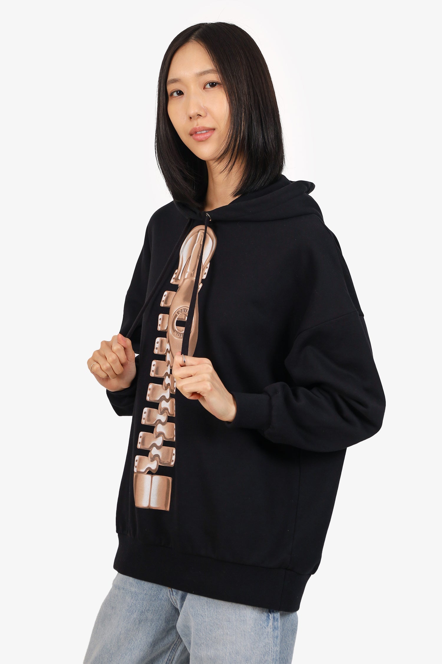 Louis Vuitton Black Zipper Print Hoodie Size XS Mens