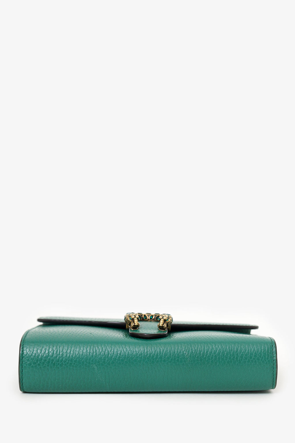 Gucci Green Grained Leather Dionysus Wallet on Chain