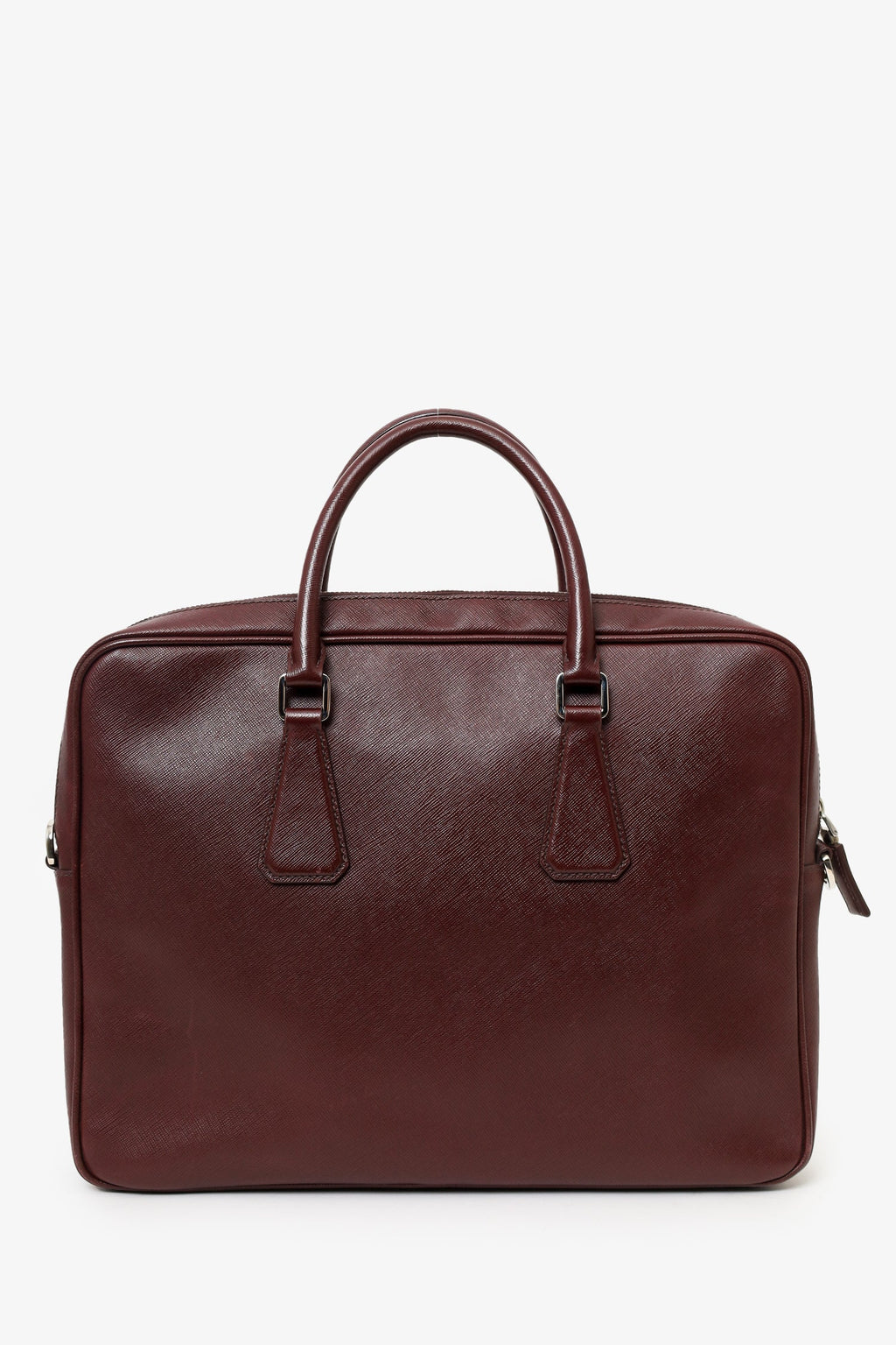 Prada Red Saffiano Leather Lux Briefcase with Strap