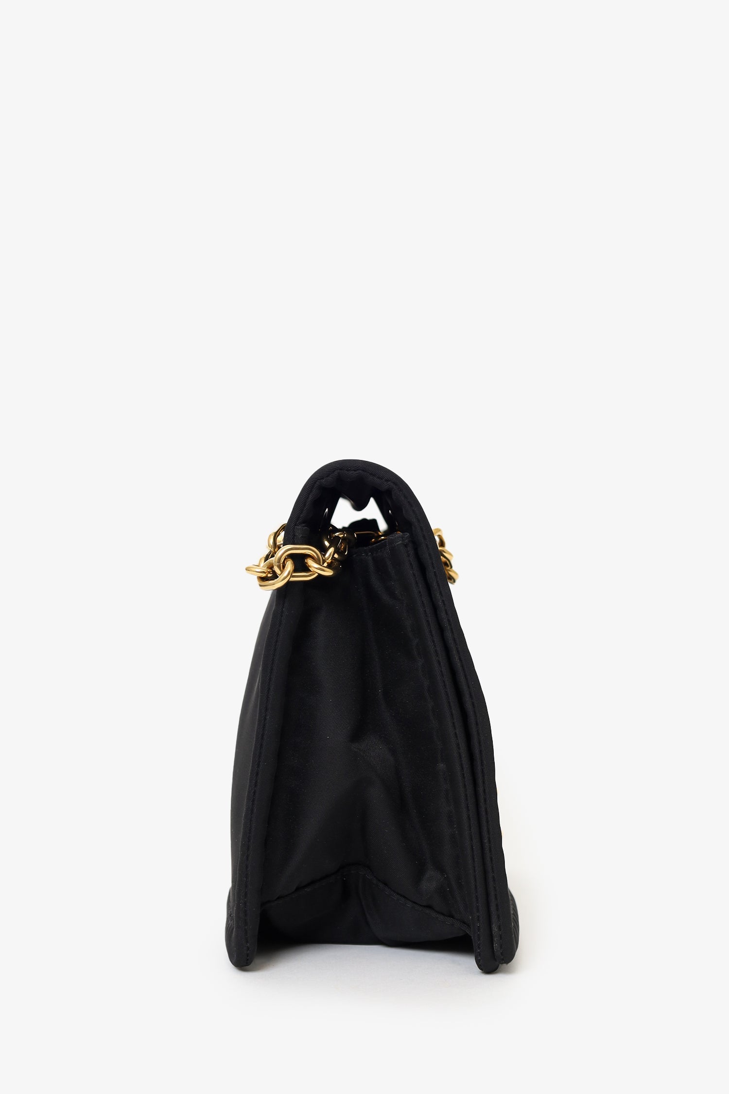 Prada Black Nylon Chain Shoulder Bag