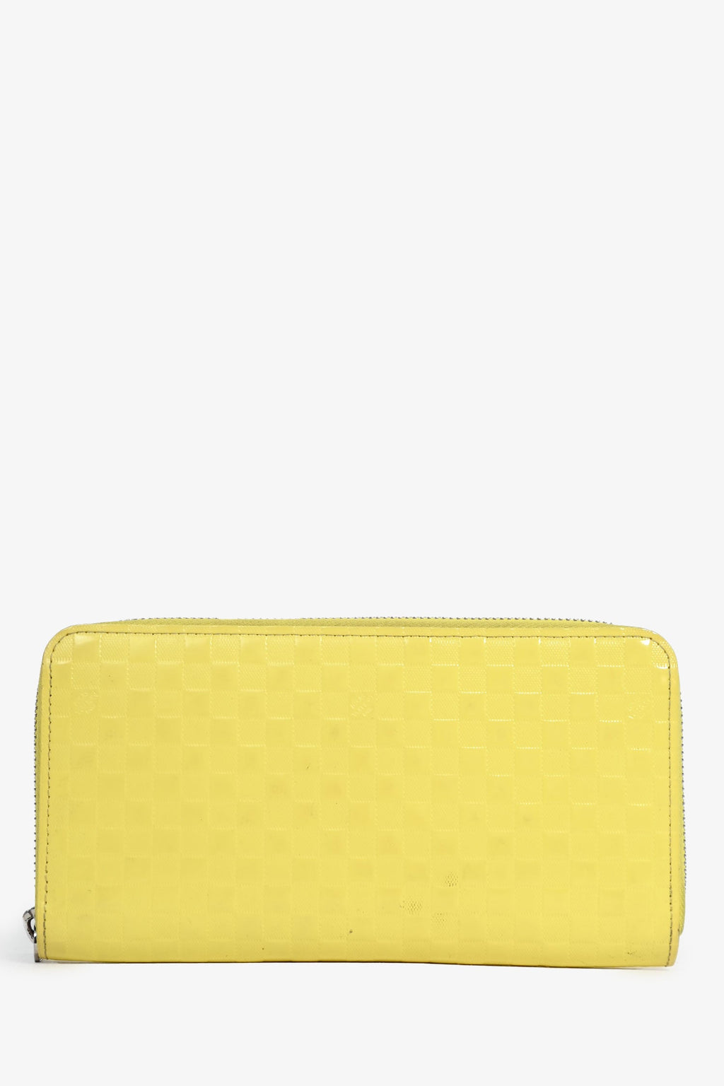 Louis Vuitton 2013 Yellow Damier Leather 'Facette' Long Zippy Wallet