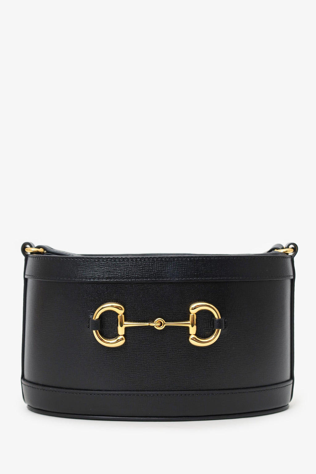 Gucci Black Leather 1955 Horsebit Drawstring Bucket Bag