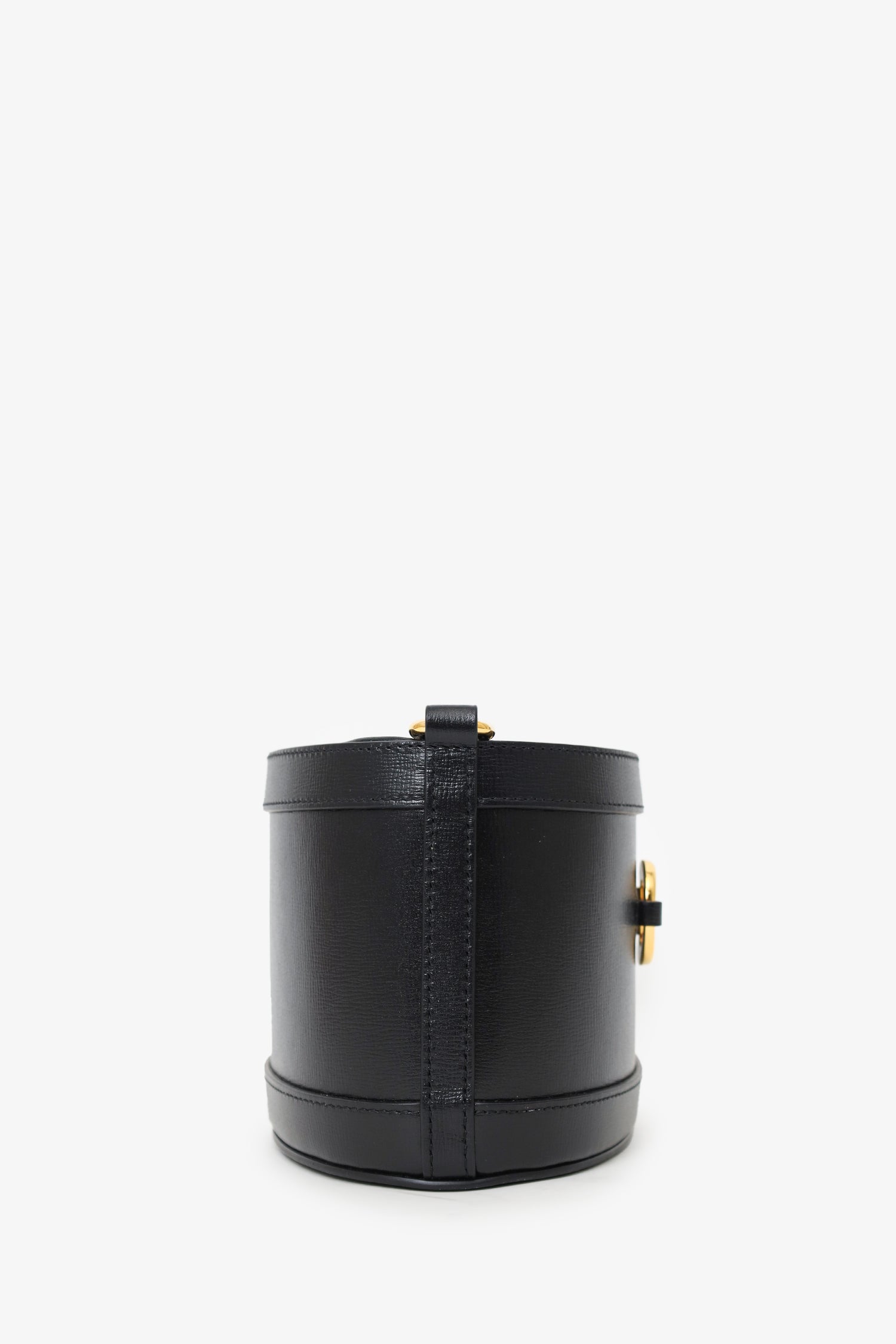Gucci Black Leather 1955 Horsebit Drawstring Bucket Bag