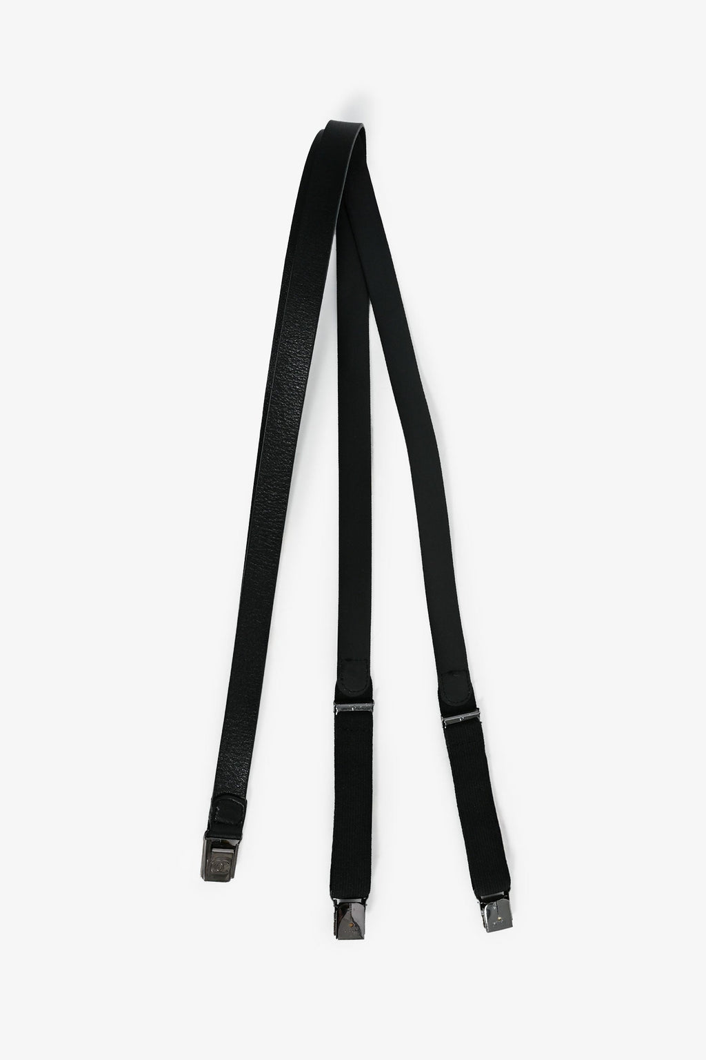 Pre-Loved Chanel™ Black Leather CC Suspenders