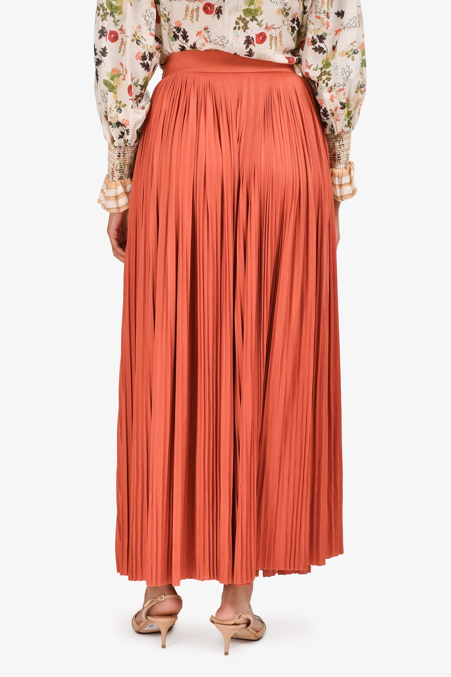 Pre-Loved Chanel™ 2019 Brown Silk/Jersey Pleated Wide Leg Pants Size 36