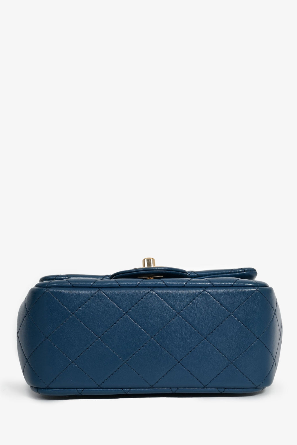 Pre-Loved Chanel™ 2017-18 Blue Lambskin Leather Quilted Mini Square Flap