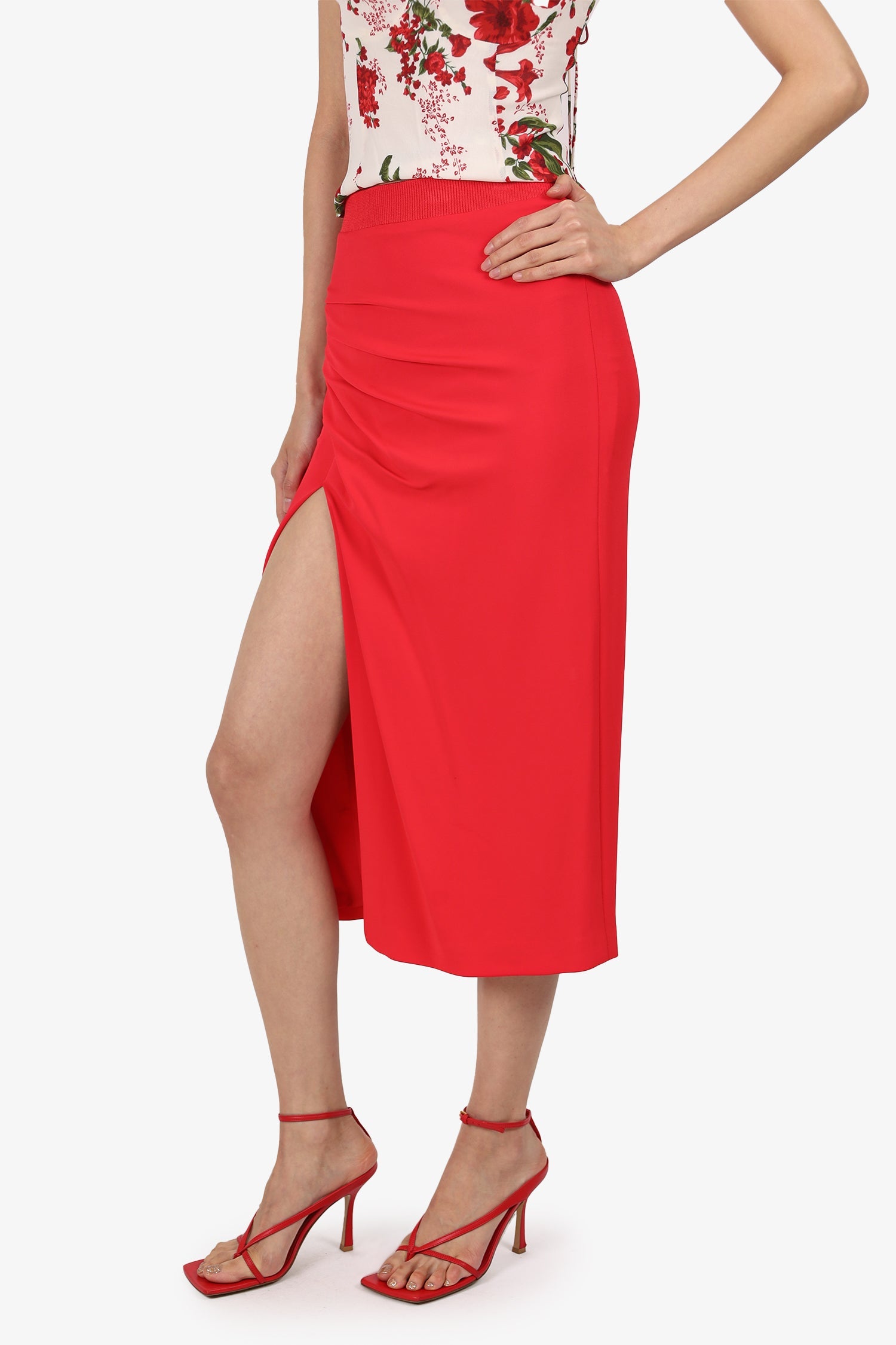 Cushnie Red Midi Skirt Size 0