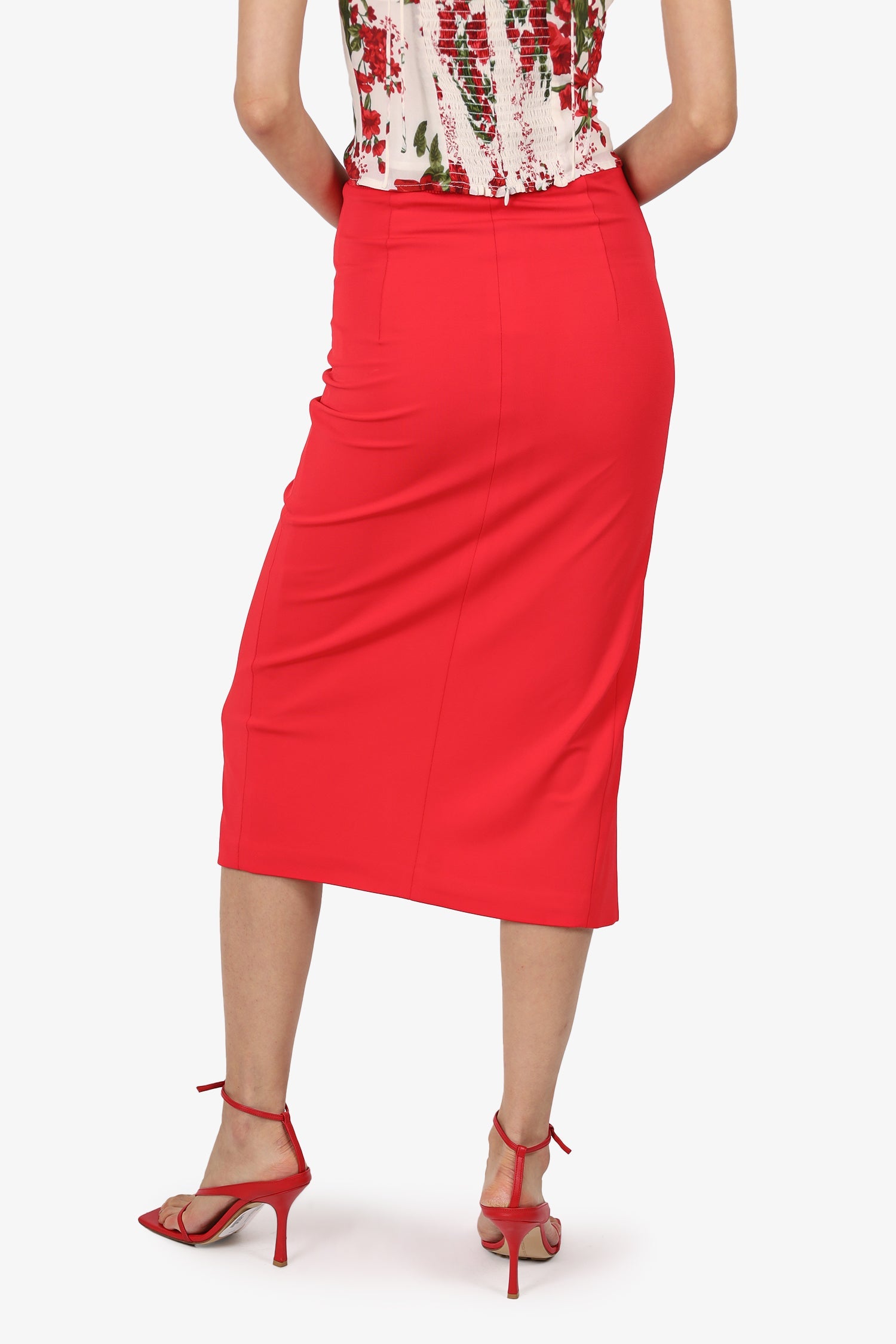 Cushnie Red Midi Skirt Size 0