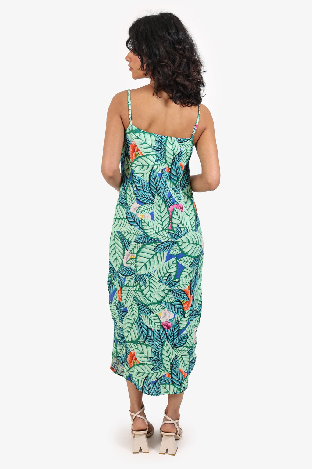 Mara Hoffman Green/Blue Floral Midi Dress Estimated Size S