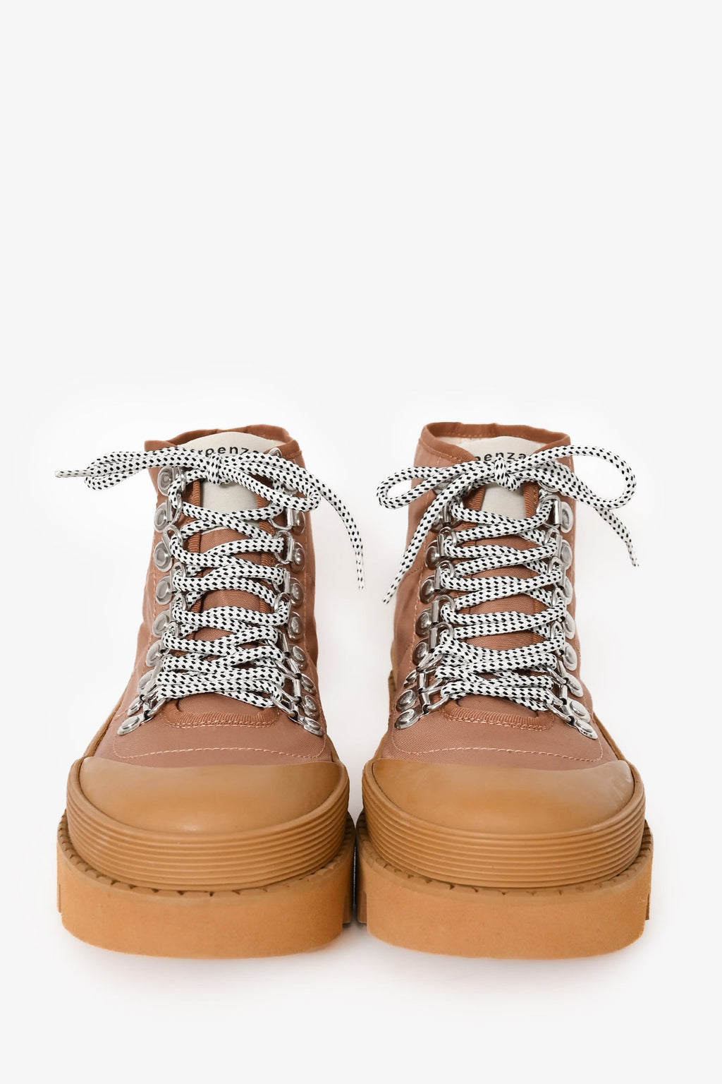 Proenza Schouler Brown/White Nylon Lug Boots Size 39