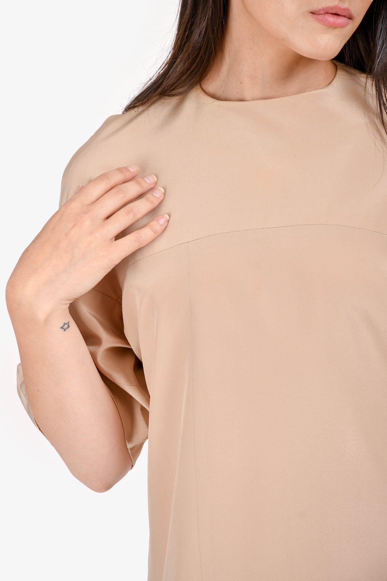 Ellery Brown Silk Oversized Short Sleeves Dress Size 6
